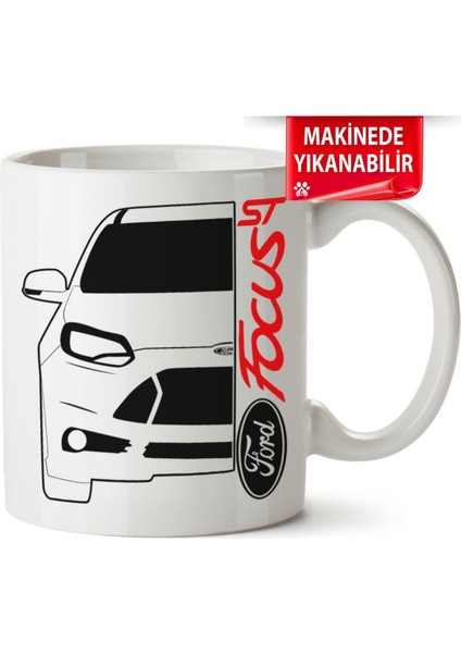 Çakılap Ford Focus Mk3 Baskılı Porselen Kupa Bardak