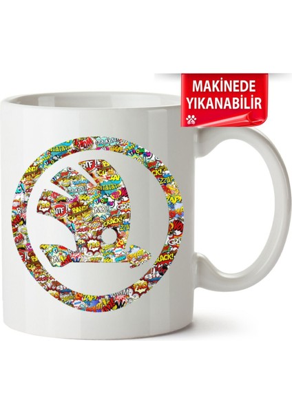 Çakılap Skoda Logo Baskıpı Porselen Kupa Bardak