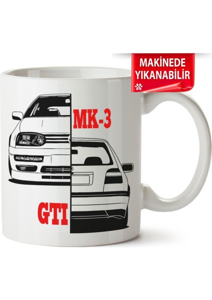 Çakılap Vw Golf 3 Baskıpı Porselen Kupa Bardak