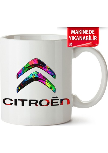 Çakılap Citroen Logo Baskılı Porselen Kupa Bardak