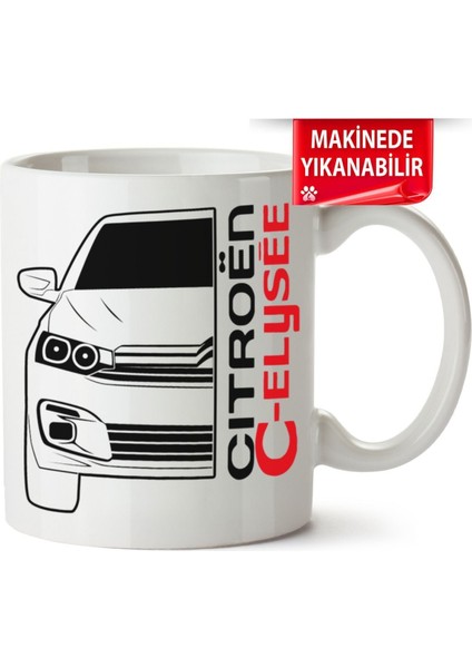 Çakılap Citroen Elyyse Baskılı Porselen Kupa Bardak
