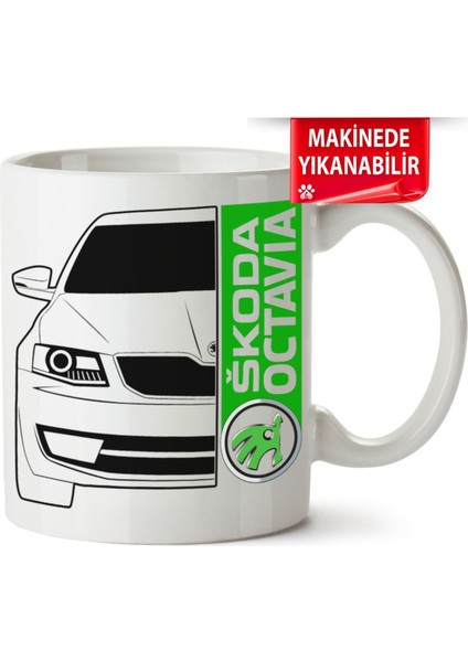 Çakılap Skoda Octavia A7 Baskıpı Porselen Kupa Bardak