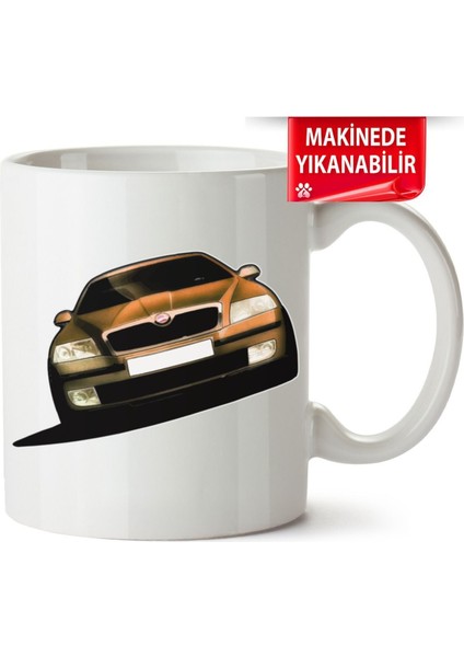 Çakılap Skoda Octavia A5 Baskıpı Porselen Kupa Bardak