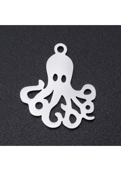 18X20MM-GÜMÜŞ9 5 Adet Okyanus Aniaml Kaplumbağa Ahtapot Paslanmaz Çelik Takı Takılar Çok Renkli Içi Boş Metal Kolye Dıy Yapımı Kolye Takı (Yurt Dışından)