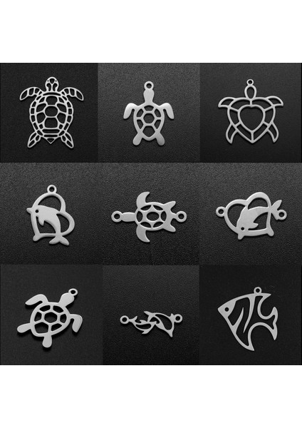 18X20MM-GÜMÜŞ9 5 Adet Okyanus Aniaml Kaplumbağa Ahtapot Paslanmaz Çelik Takı Takılar Çok Renkli Içi Boş Metal Kolye Dıy Yapımı Kolye Takı (Yurt Dışından) fiyatları