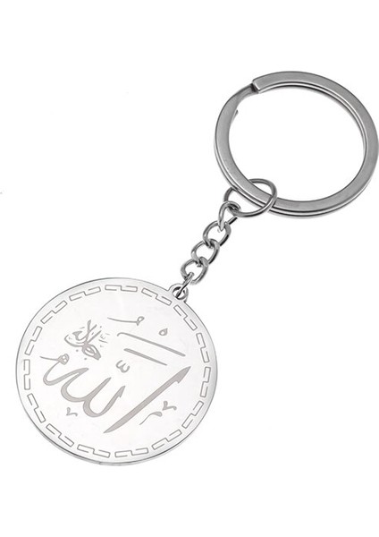 A9495-GÜMÜŞ Islam Allah Kuran Sürücü Güvenle Araba Dikiz Aynası Paslanmaz Çelik Araba Kolye Asılı Araba Şekillendirici Aksesuarları (Yurt Dışından)