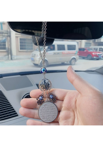 A9495-GÜMÜŞ Islam Allah Kuran Sürücü Güvenle Araba Dikiz Aynası Paslanmaz Çelik Araba Kolye Asılı Araba Şekillendirici Aksesuarları (Yurt Dışından) fırsatları