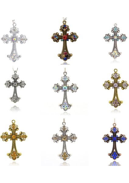 74X50X6MM 2 Adet Antik Gümüş Renk Ton Çapraz Takılar Dini Inanç Alaşım Rhinestone Büyük Kolye Kolye Takı Yapımı Bulguları (Yurt Dışından) fiyatları