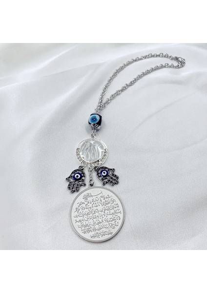 AL6678-ALTIN Islam Allah Kuran Sürücü Güvenle Araba Dikiz Aynası Paslanmaz Çelik Araba Kolye Asılı Araba Şekillendirici Aksesuarları (Yurt Dışından)