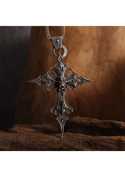 AL19718-GÜMÜŞ Kişilik Vintage Gotik Çarmıha Gerilme Kafatası Çapraz Kolye Kolye Erkekler Için Parti Trendi Punk Takı Hediye (Yurt Dışından) fiyatları