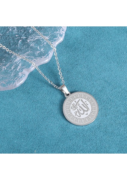 Siyah Klasik Vintage Islam Rune Gravür Müslüman Mandala Kolye Kolye Erkekler Kadınlar Için Trend Muska Paslanmaz Çelik Takı Hediye (Yurt Dışından) fiyatları