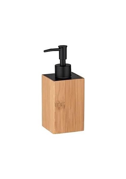 Padua Sabunluk, Sürdürülebilir Bambudan Doldurulabilir Pompalı Şişe, Mutfak ve Banyo Için Yüksek Kaliteli Pompa, 210 ml ' Ye Kadar Sabun Kapasiteli, 8 x 18 x 7 Cm, Doğal / Siyah