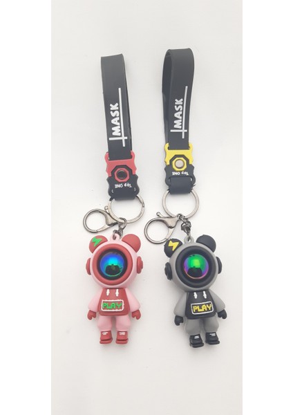 Silikon Astronot 2 Adet Anahtarlık