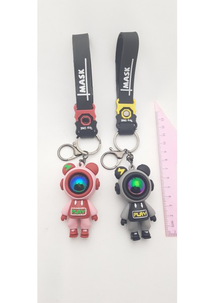 Silikon Astronot 2 Adet Anahtarlık