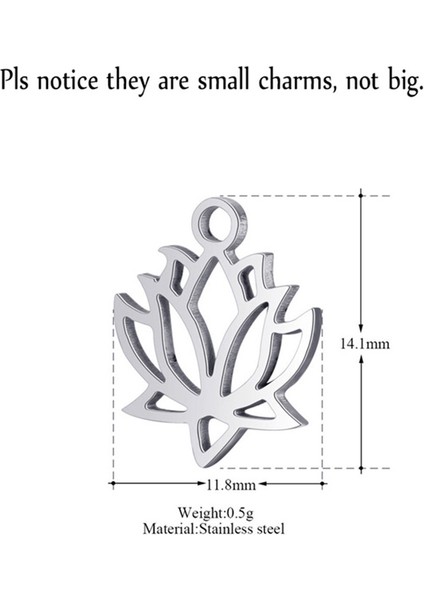 Kanatlar Gerçek Paslanmaz Çelik Lotus Çiçek Takılar Moda Lotus Kolye Dıy Takı Bilezik Yapımı Bulguları Için (Yurt Dışından)