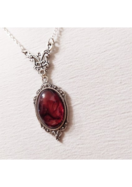 Stild Erkekler ve Kadınlar Için 1 Adet Kolye Vintage Stil Narin Oval Kabartmalı Kristal Cam Takı (Yurt Dışından)