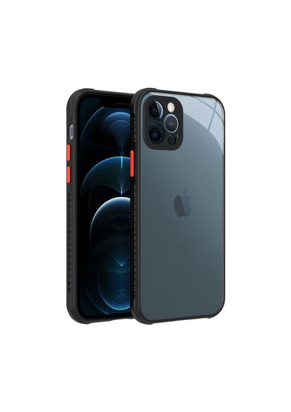 iPhone 12 Pro Kamera Korumalı ve Şık Tasarımlı Kaff Premium Sert Silikon Kılıf