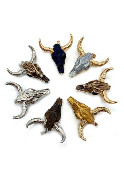 L-45X46MM-1 Adet Moda Reçine Retro Etnik Boğa Kafatası Öküz Kemik Kolye Akrilik Kolye Renk Dıy Takı Yapımı Için Uygun Kolye (Yurt Dışından) modelleri