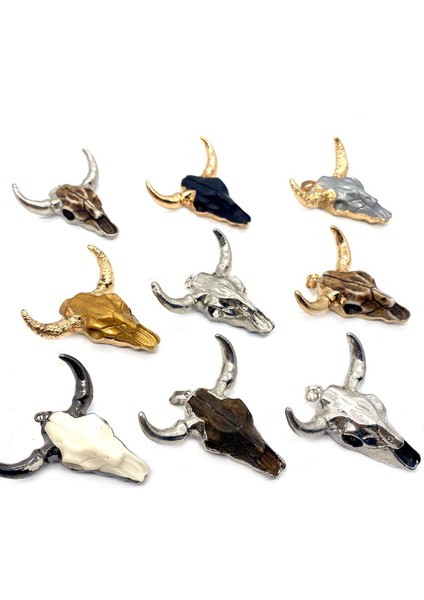 L-45X46MM-1 Adet Moda Reçine Retro Etnik Boğa Kafatası Öküz Kemik Kolye Akrilik Kolye Renk Dıy Takı Yapımı Için Uygun Kolye (Yurt Dışından) fırsatları