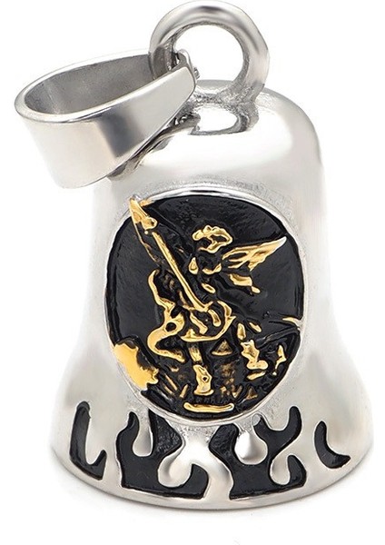 AL12815-ALTIN Erkek Boys Serin Metal Motor Çan Kolye Punk Hip Hop Kaya Bisiklet Motosiklet Tarzı Alev Kolye Lokomotif Parti Takı Hediyeler (Yurt Dışından)