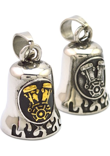 AL12815-ALTIN Erkek Boys Serin Metal Motor Çan Kolye Punk Hip Hop Kaya Bisiklet Motosiklet Tarzı Alev Kolye Lokomotif Parti Takı Hediyeler (Yurt Dışından) fırsatları