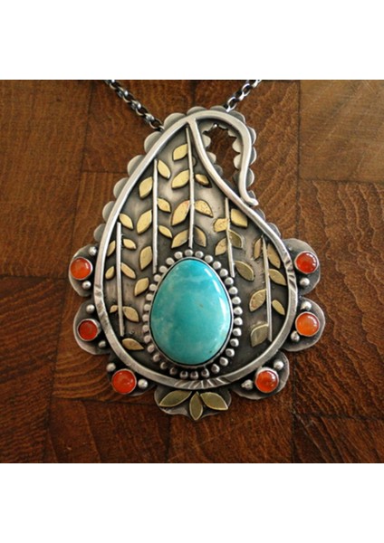 NO.699 Boyutu Vintage Kakma Turkuaz Kolye Kolye Küpe Setı 26 Harf Kolye Kadınlar Için Takı Nişan Hediyesi (Yurt Dışından)