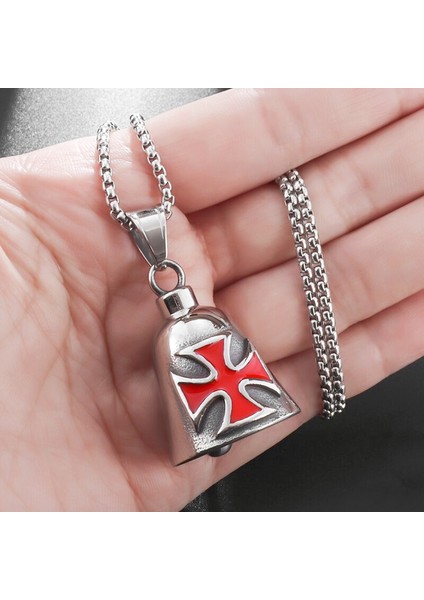 AL12821 Punk Kırmızı ve Siyah Haçlı Motosiklet Çan Kolye Kolye Şeytan Çıkarma Şanslı Çan Erkekler ın Bisiklet Bisiklet Guardian Bell Takı (Yurt Dışından) fırsatları