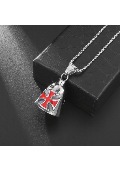 AL12821 Punk Kırmızı ve Siyah Haçlı Motosiklet Çan Kolye Kolye Şeytan Çıkarma Şanslı Çan Erkekler ın Bisiklet Bisiklet Guardian Bell Takı (Yurt Dışından) indirimleri