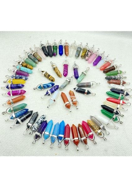 No.31 Doğal Taş Taş Kuvars Kristal Kaplan Gözü Çizgili Akik Altıgen Sarkaç Reiki Kolye Dıy Takı Yapımı Kolye (Yurt Dışından) indirimleri