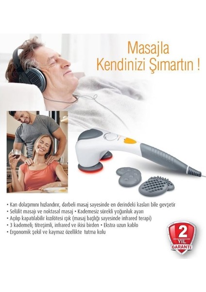 Medisana Fml 48312-KIZILÖTESI Özellikli Esnek Başlı Masaj Aleti