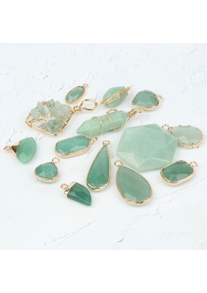 STIL36-25X13,5 mm 1 Adet Yeşil Aventurin Yeşim Taşı Kolye Doğal Mücevher Boncuk Dıy Wonmen Kolye Bilezik Küpe Aksesuarları Takı Bulguları Için (Yurt Dışından) fiyatları