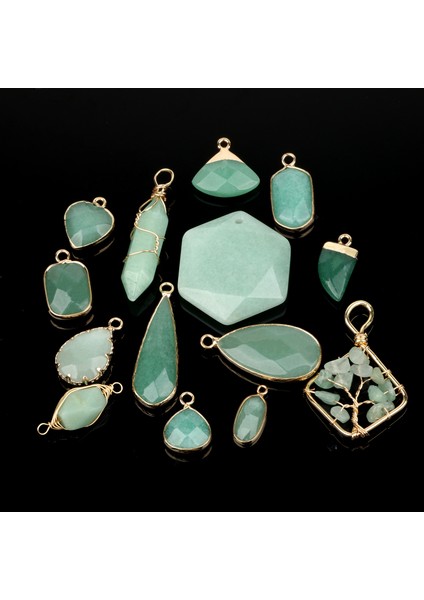 STIL36-25X13,5 mm 1 Adet Yeşil Aventurin Yeşim Taşı Kolye Doğal Mücevher Boncuk Dıy Wonmen Kolye Bilezik Küpe Aksesuarları Takı Bulguları Için (Yurt Dışından) fırsatları