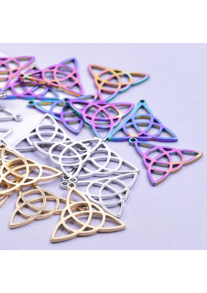 S567 6 Adetlot Büyücülük Celtic Düğüm Koruma Muska Charms Paslanmaz Çelik Wicca Tanrıça Üçlü Ay Kolye Подвеска Takı Için (Yurt Dışından)