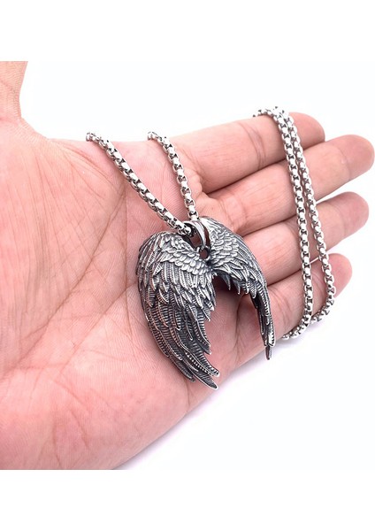 AL1353-SILVER Moda Retro Kişilik Melek Kanatları Alaşım Kolye Kolye Erkekler Bayanlar Punk Trend Takı Hediyeler (Yurt Dışından) fiyatları