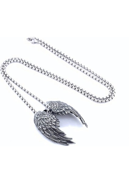 AL1353-SILVER Moda Retro Kişilik Melek Kanatları Alaşım Kolye Kolye Erkekler Bayanlar Punk Trend Takı Hediyeler (Yurt Dışından) fırsatları