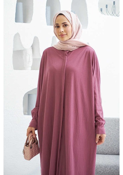 6571-ANCELINA Abaya Lila fırsatları
