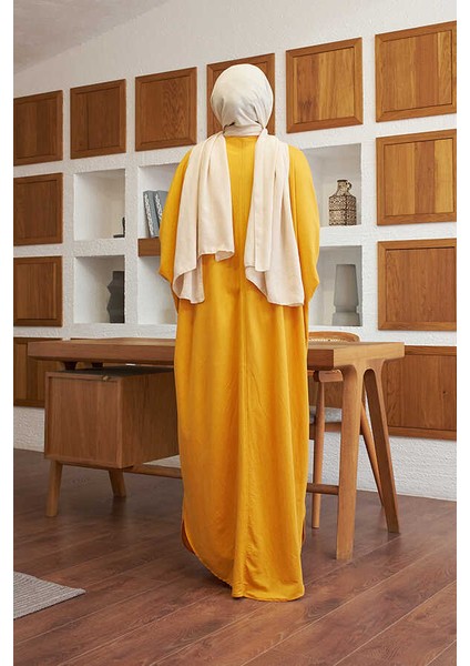 6571-ANCELINA Abaya Hardal fırsatları
