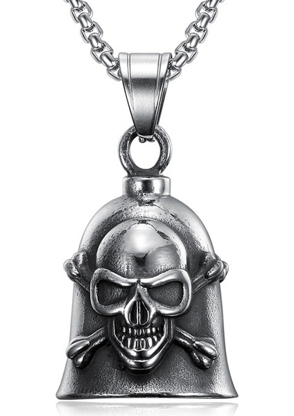 AL12712-GÜMÜŞ Vintage Punk Melek Kanat Metal Çan Kolye Kolye Erkekler ın Rock Partisi Biker Takı (Yurt Dışından)