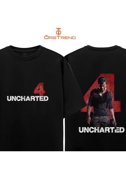 Uncharted 4 Baskılı Oversize Tişört