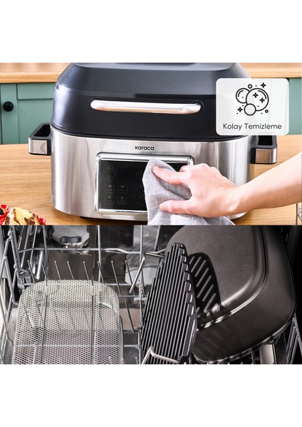 Gastro Grill 6 Kişilik Geniş Hacim Airfryer, Air Grill ve Izgara Makinesi