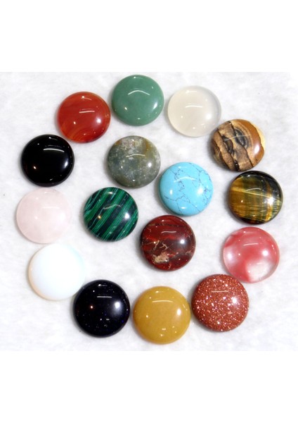 No.10 25MM Doğal Taş Kuvars Kristal Lapis Kaplan Gözü Opal Yuvarlak Cabochon Kolye Dıy Takı Yapımı Için Kolye Aksesuarları 1 Adet (Yurt Dışından)