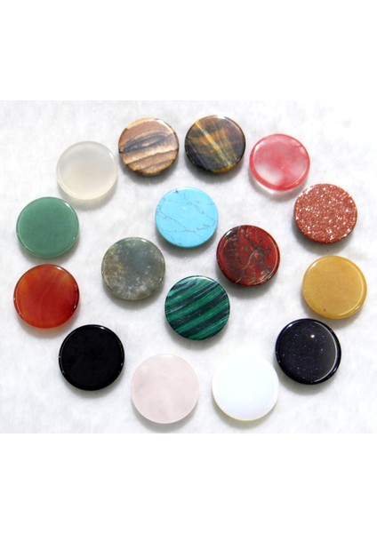 No.10 25MM Doğal Taş Kuvars Kristal Lapis Kaplan Gözü Opal Yuvarlak Cabochon Kolye Dıy Takı Yapımı Için Kolye Aksesuarları 1 Adet (Yurt Dışından)