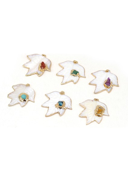 Turkuaz Doğal Beyaz Kabuk Kolye Oyma Yaprak Sedef Kabuk Turquoises Kristal Druzy Charms Takı Yapımı Için Dıy Kolye (Yurt Dışından) modelleri