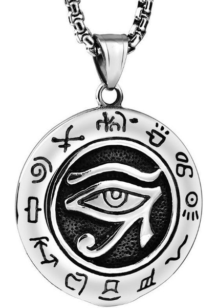 A29710-GÜMÜŞ Klasik Dini Stil Yüksek Li Metal Nazar Işınları Kolye Kolye Masonik Erkekler Muska Takı (Yurt Dışından)