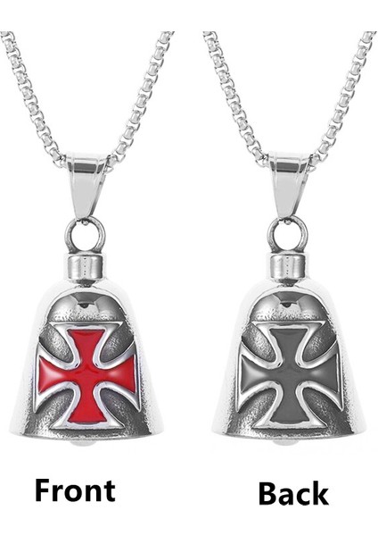 A10308-ALTIN Punk Kırmızı ve Siyah Haçlı Motosiklet Çan Kolye Kolye Şeytan Çıkarma Şanslı Çan Erkekler ın Bisiklet Bisiklet Guardian Bell Takı (Yurt Dışından)