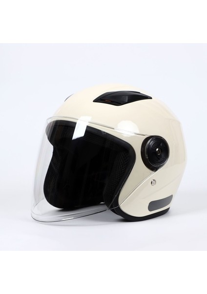 Kask Elektrikli Araç Motosiklet Emniyet Kaskı Erkek ve Kadın Her Mevsim Buğu Önleyici Yarım Kask (Yurt Dışından)