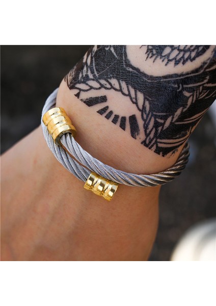 ZJ3237 Hip Hop Paslanmaz Çelik Erkek Bileklik Bileklik Titanyum Ayarlanabilir Açık Manşet Charm Bileklik Takı Pulseras Ombre Punk Takı (Yurt Dışından) indirimleri