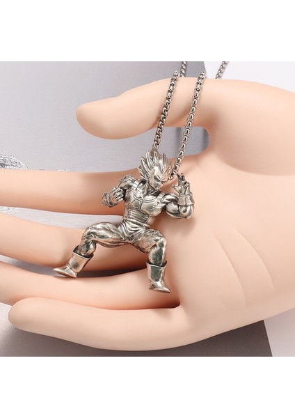 AL19701 Tüm Yeni Sarı Saç Kaslı Samuray Kolye Kolye Erkekler Için Claunk Anime Karakterler Mücadele Heykeli Takı (Yurt Dışından) modelleri