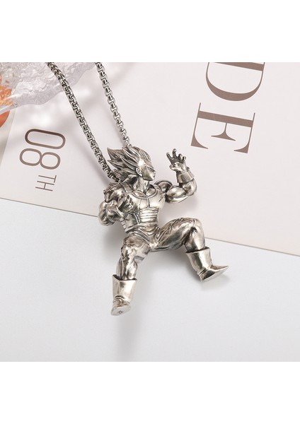 AL19701 Tüm Yeni Sarı Saç Kaslı Samuray Kolye Kolye Erkekler Için Claunk Anime Karakterler Mücadele Heykeli Takı (Yurt Dışından) fırsatları