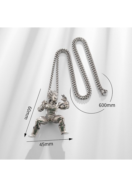 AL19701 Tüm Yeni Sarı Saç Kaslı Samuray Kolye Kolye Erkekler Için Claunk Anime Karakterler Mücadele Heykeli Takı (Yurt Dışından) indirimleri